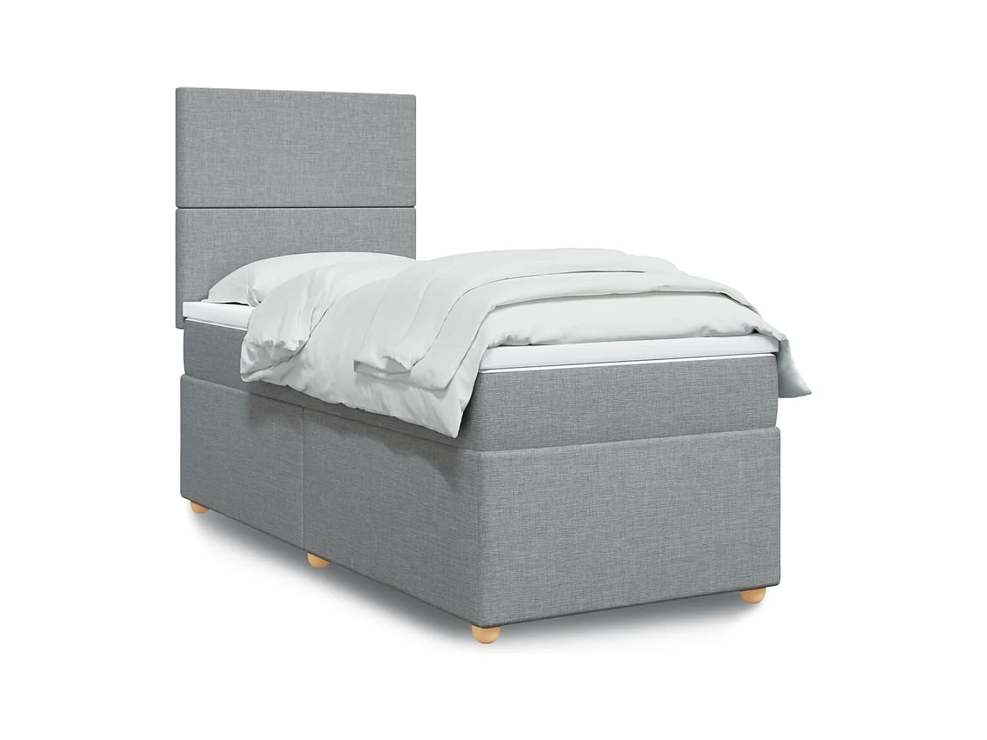 Boxspring met matras stof lichtgrijs 80x200 cm