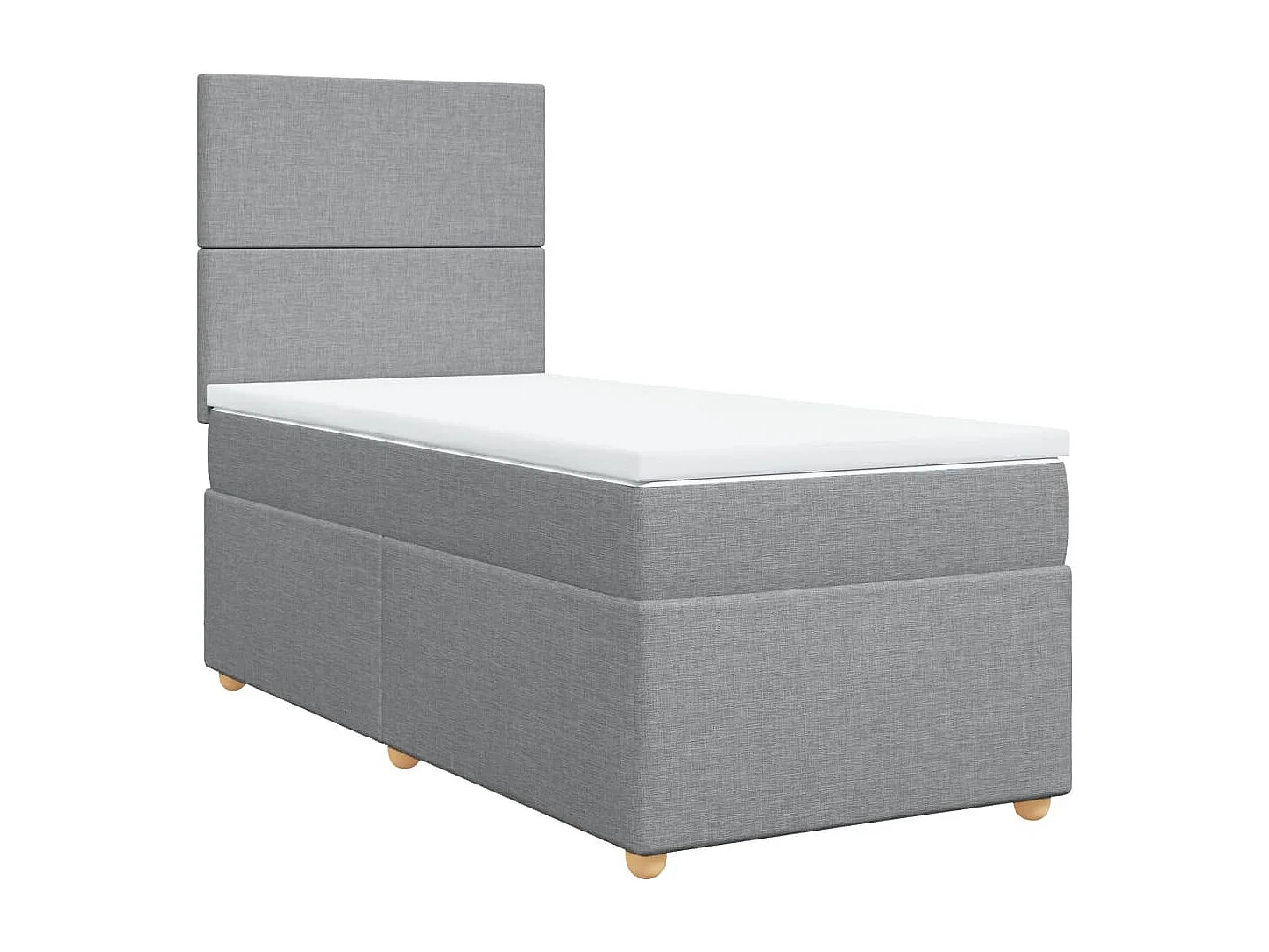 Boxspringbett mit Matratze Hellgrau 80x200 cm Stoff