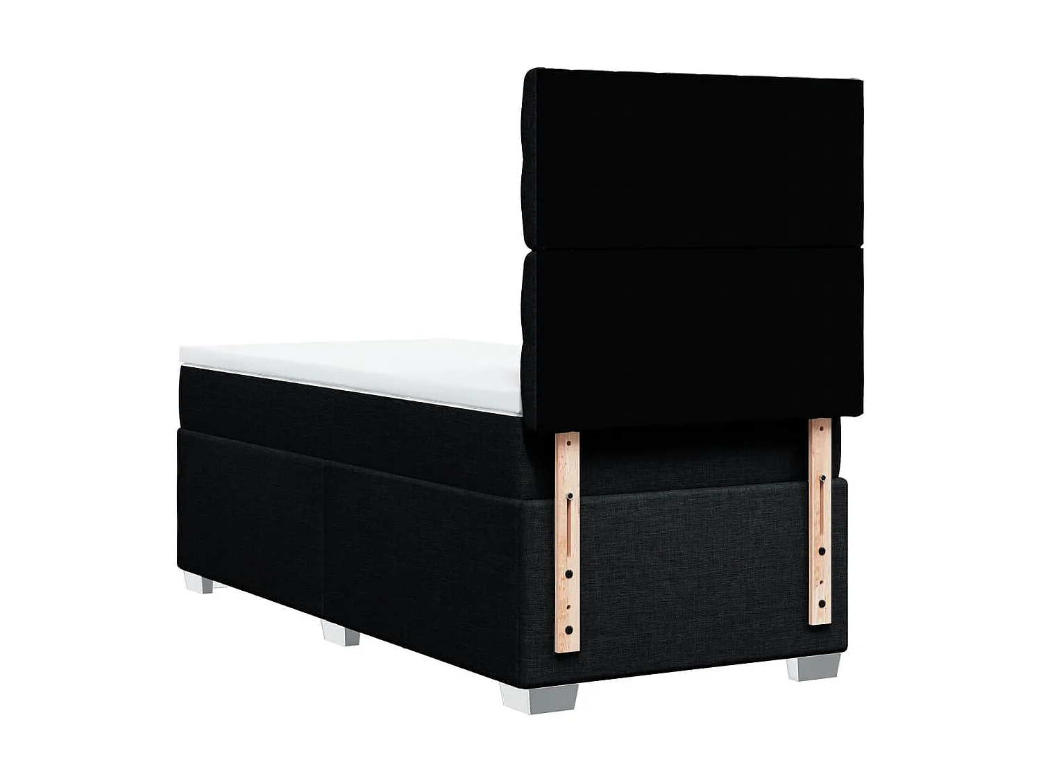 Giroletto a Molle con Materasso Nero 100x200 cm in Tessuto