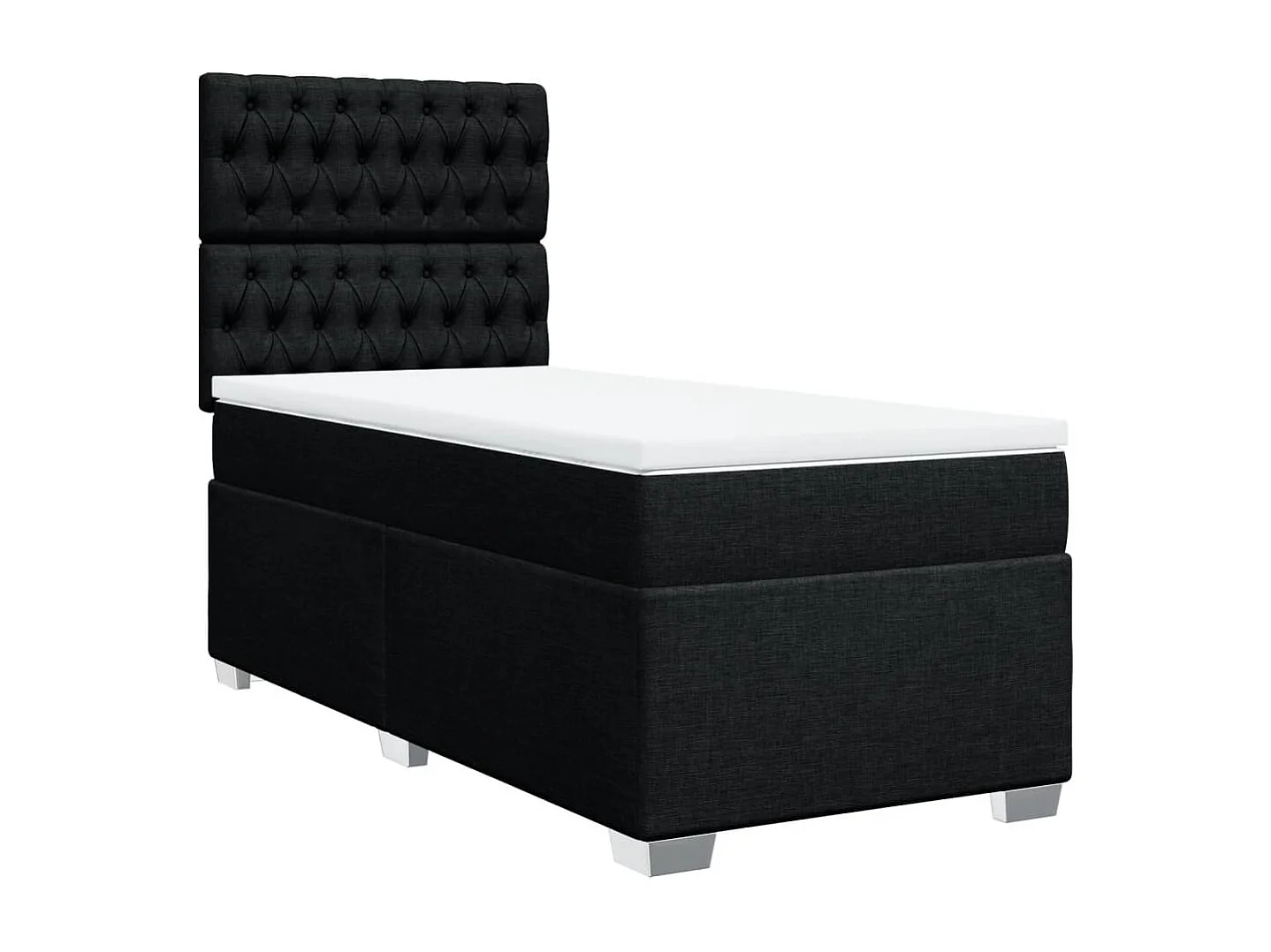 Sommier à lattes de lit avec matelas Noir 100x200 cm Tissu