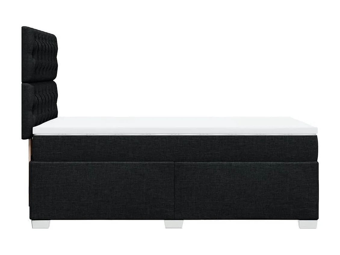 Sommier à lattes de lit avec matelas Noir 100x200 cm Tissu
