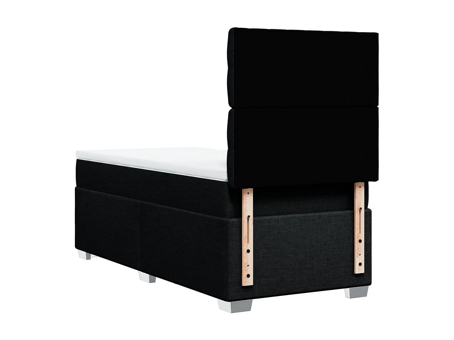 Sommier à lattes de lit avec matelas Noir 100x200 cm Tissu