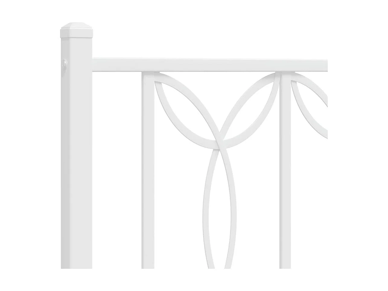 Cadre de lit métal sans matelas avec tête de lit blanc 90x200cm