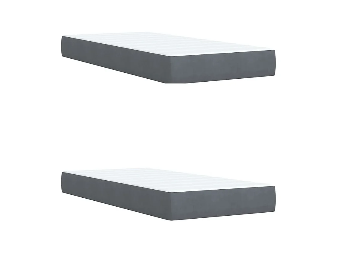 Sommier à lattes de lit et matelas Gris foncé 200x200cm Velours