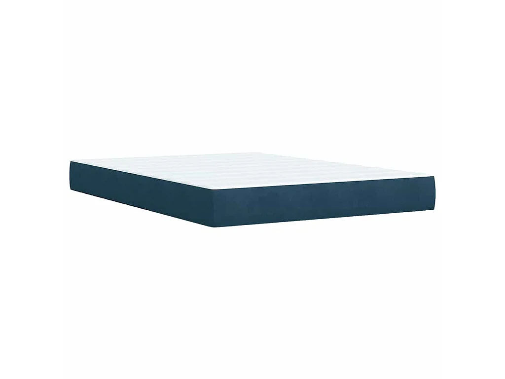 Boxspring met matras fluweel blauw 140x190 cm