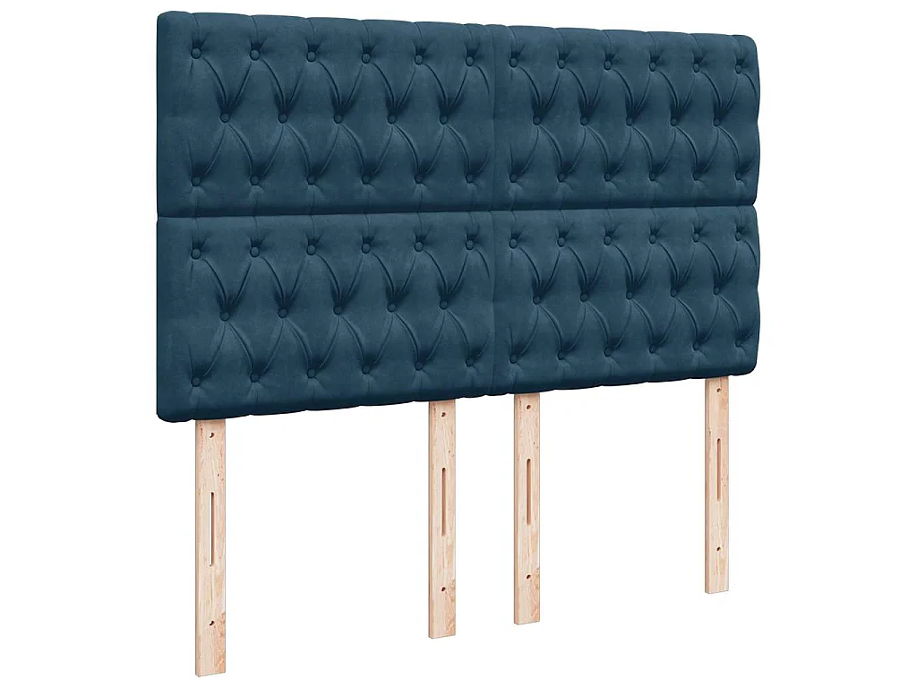 Boxspring met matras fluweel blauw 140x190 cm