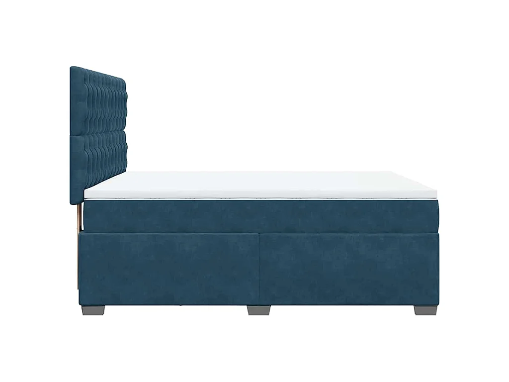 Boxspring met matras fluweel blauw 140x190 cm