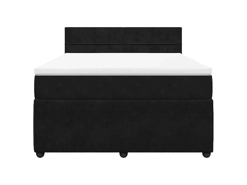 Boxspring met matras fluweel zwart 160x200 cm