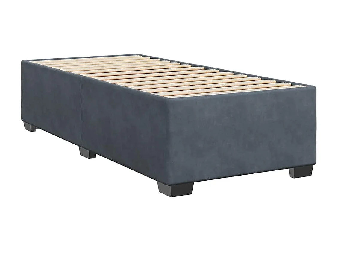 Boxspringbett mit Matratze Dunkelgrau 80x200 cm Samt