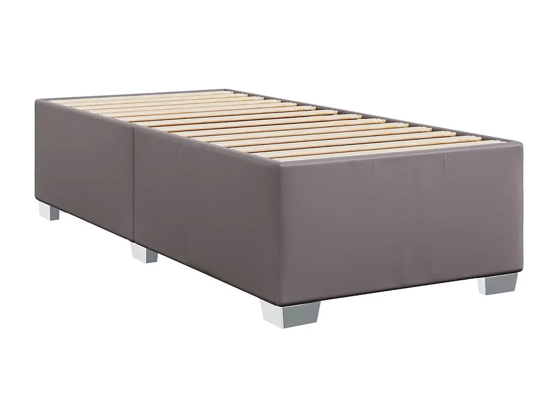 Boxspring met matras kunstleer grijs 90x190 cm