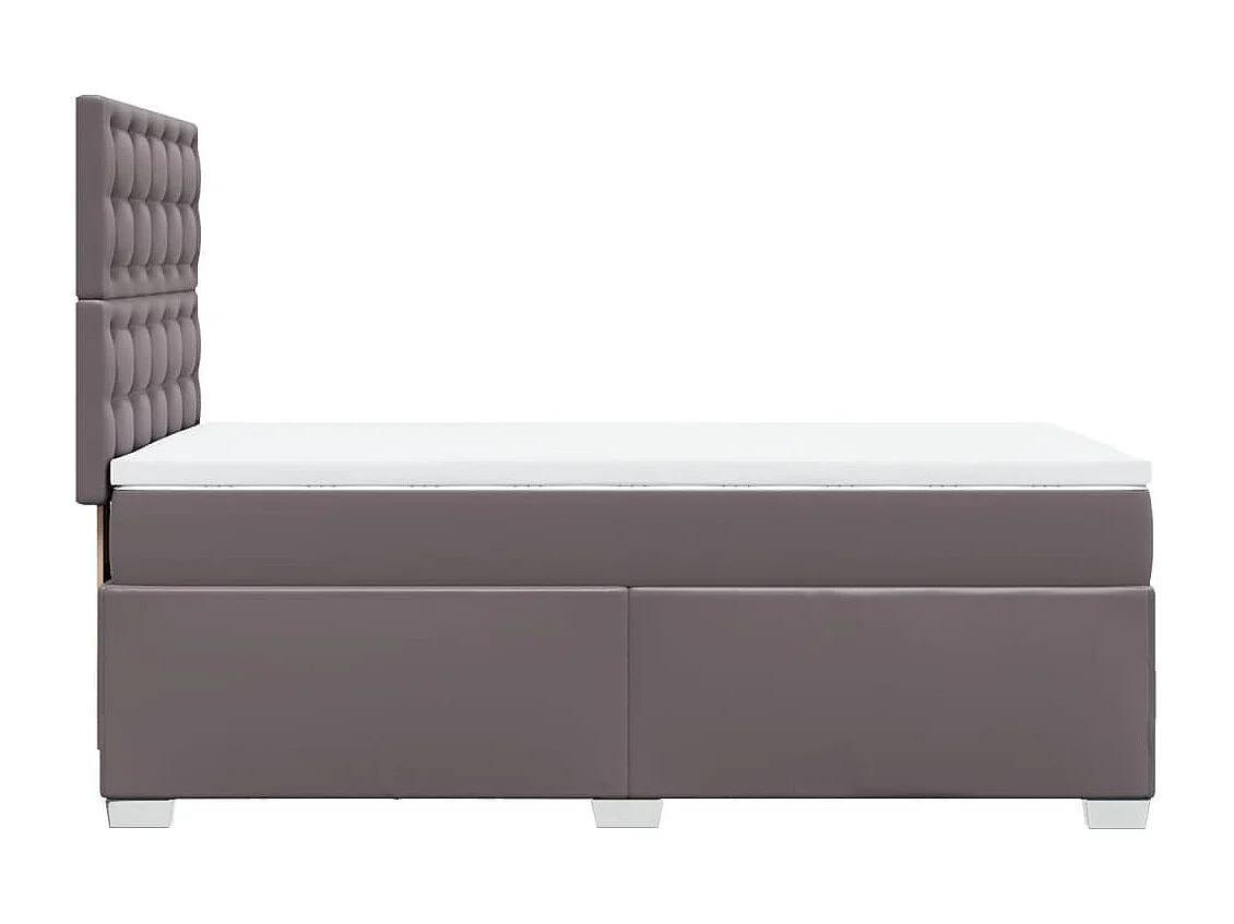 Boxspring met matras kunstleer grijs 90x190 cm