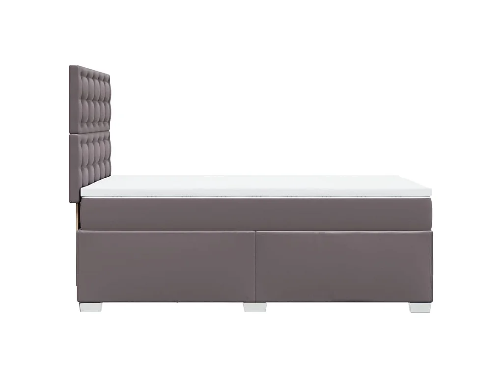 Boxspring met matras kunstleer grijs 90x190 cm