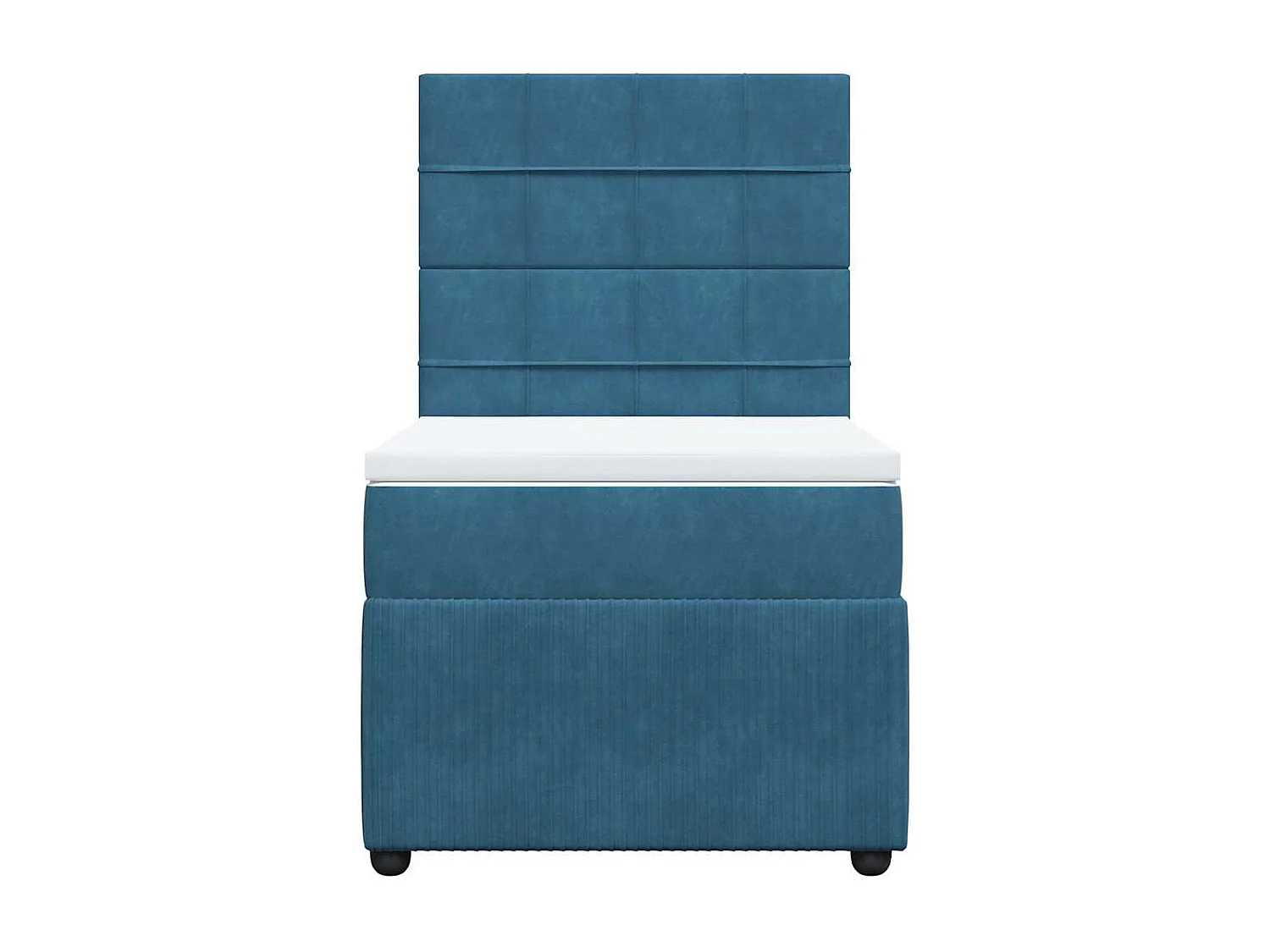 Boxspring met matras fluweel donkerblauw 90x190 cm