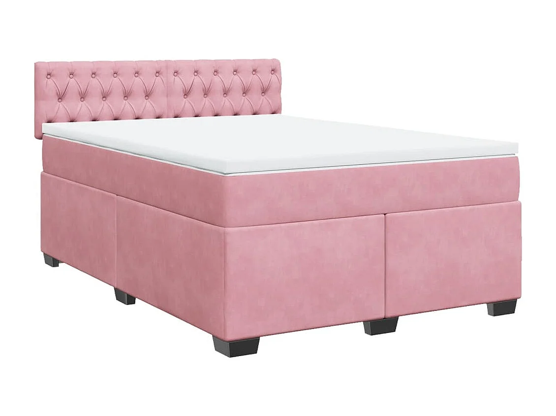 Sommier à lattes de lit avec matelas Rose 140x190 cm Velours