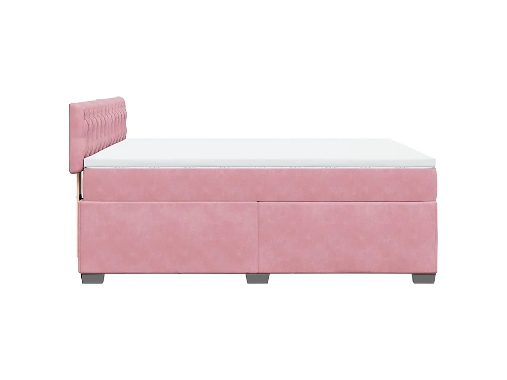 Boxspring met matras fluweel roze 140x190 cm