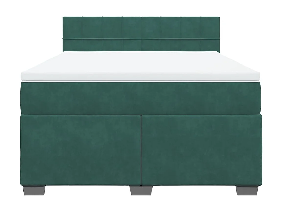 Sommier à lattes de lit et matelas Vert foncé 140x200cm Velours