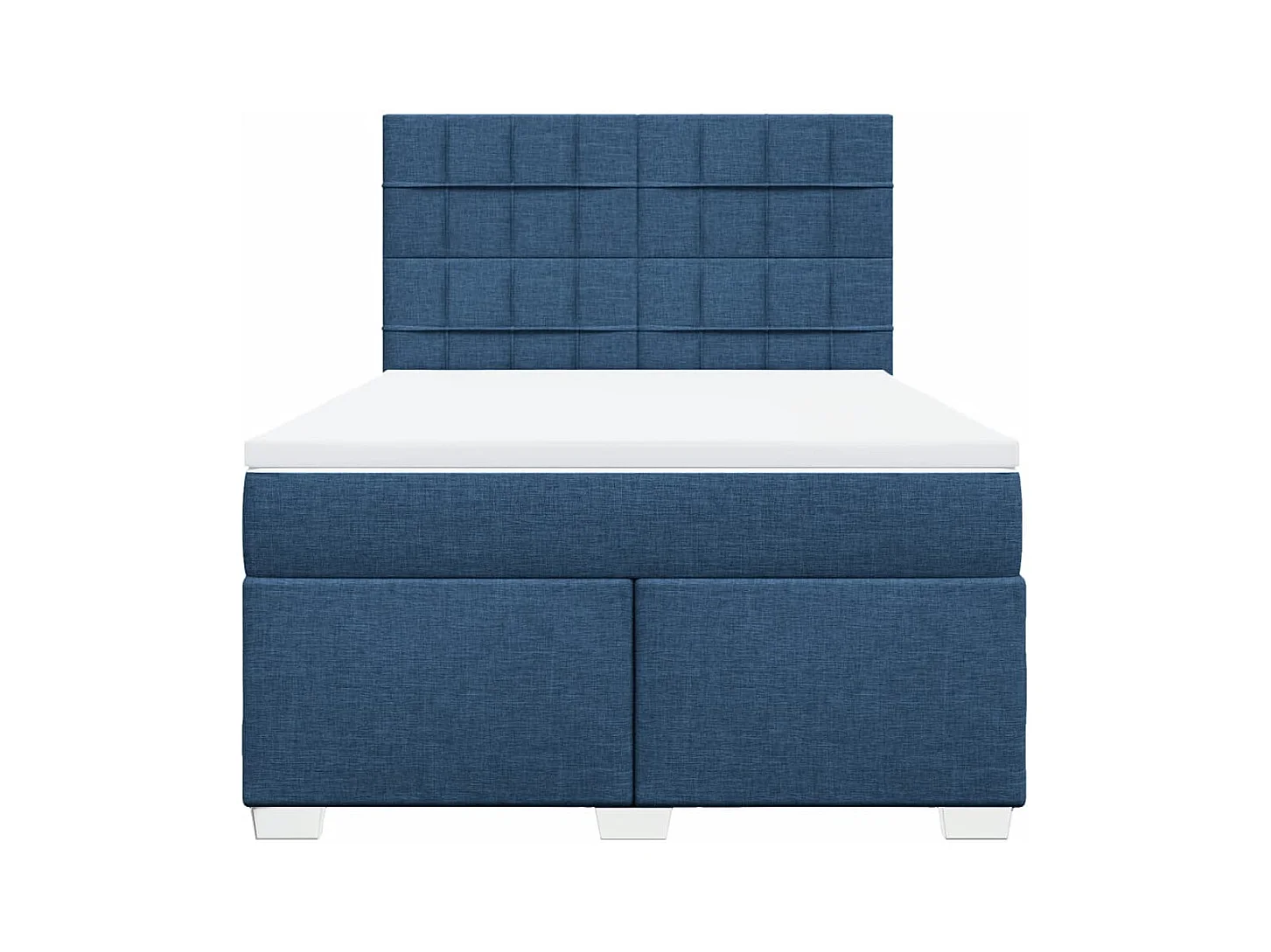 Sommier à lattes de lit avec matelas Bleu 140x190 cm Tissu