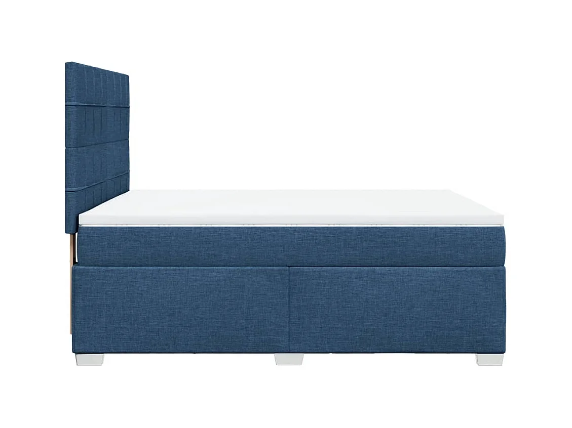 Sommier à lattes de lit avec matelas Bleu 140x190 cm Tissu