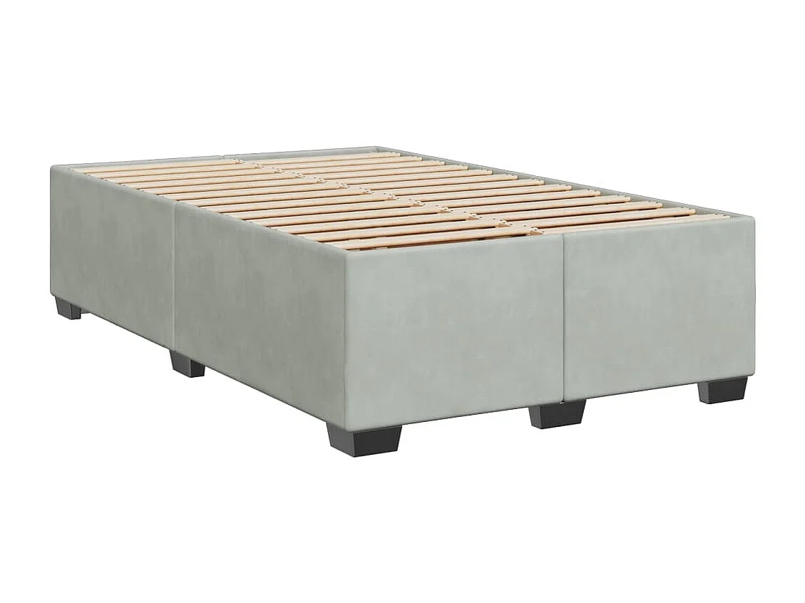Boxspring met matras fluweel lichtgrijs 120x200 cm
