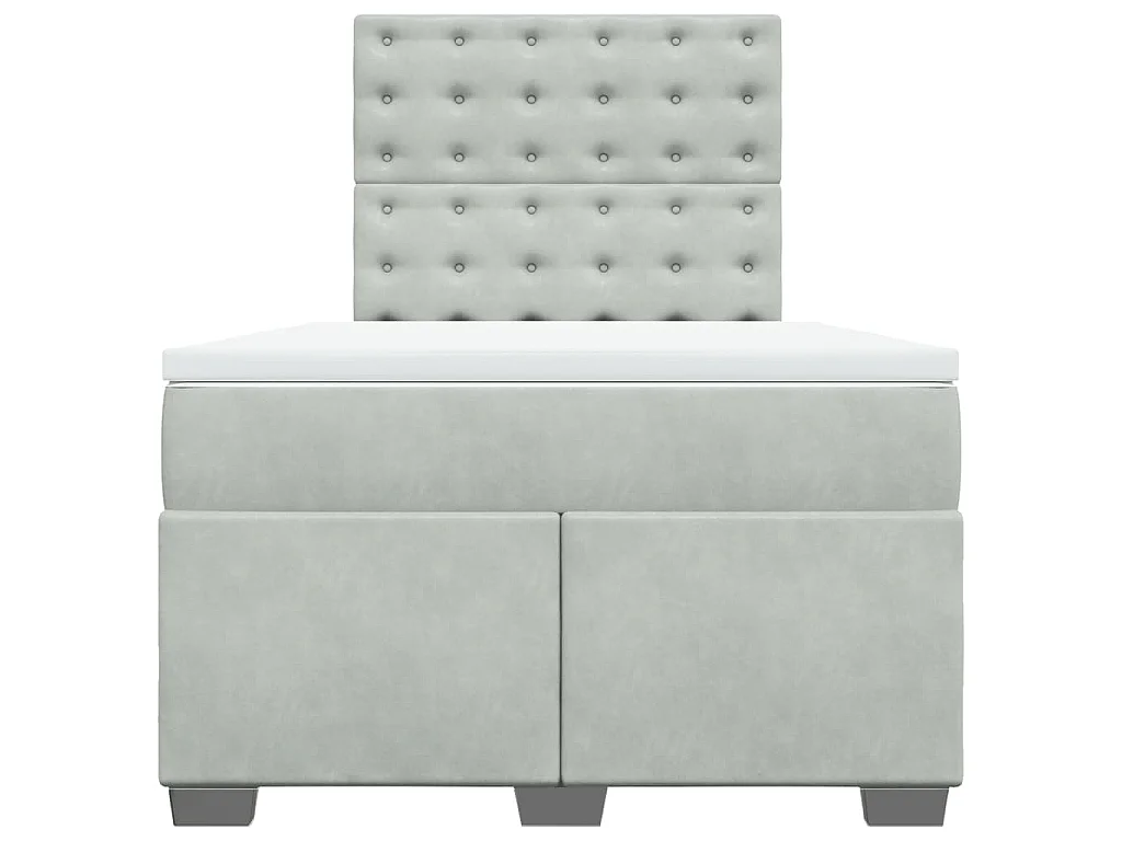 Boxspringbett mit Matratze Hellgrau 120x200 cm Samt