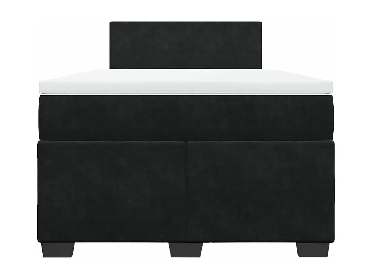 Sommier à lattes de lit avec matelas Noir 120x200 cm Velours