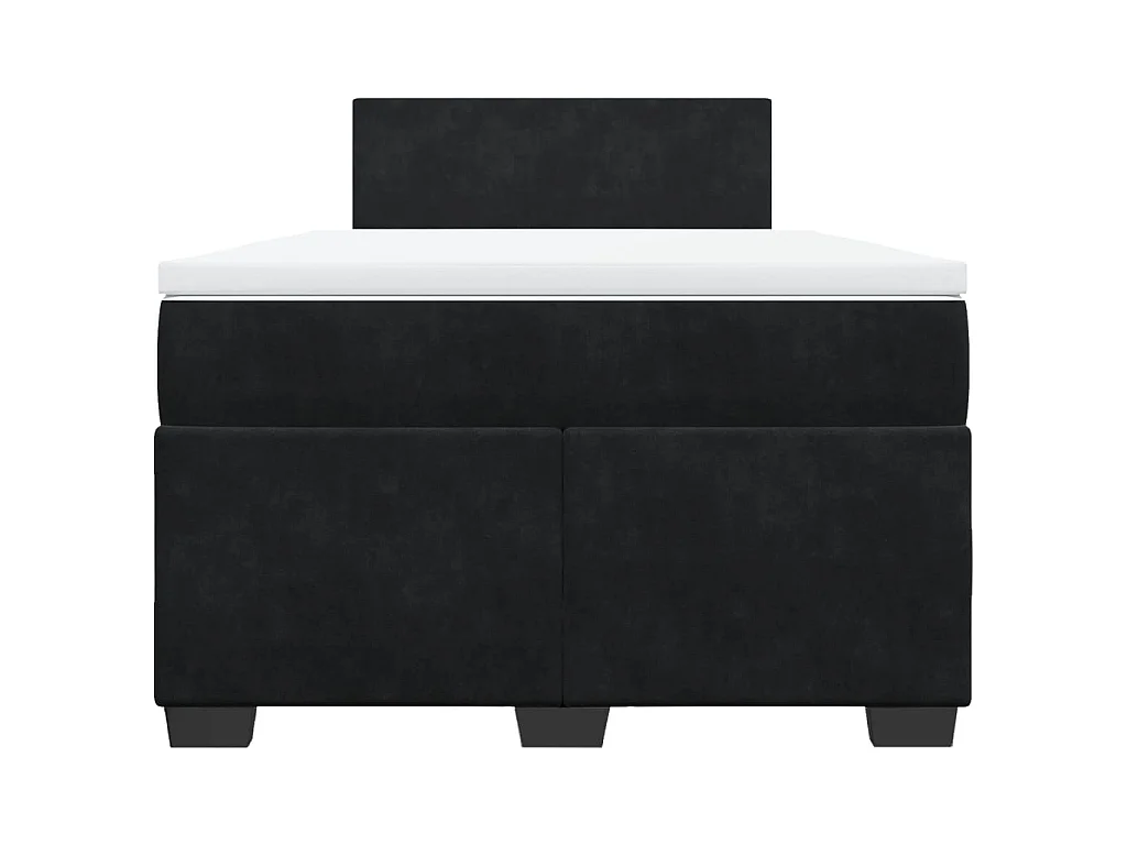Boxspring met matras fluweel zwart 120x200 cm