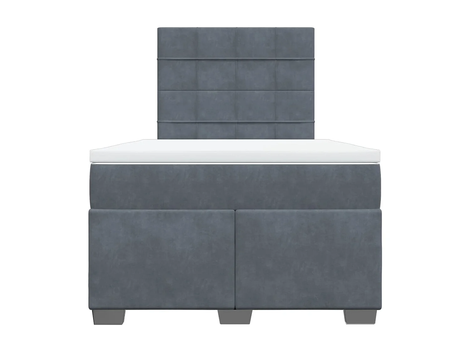 Boxspringbett mit Matratze Dunkelgrau 120x200 cm Samt
