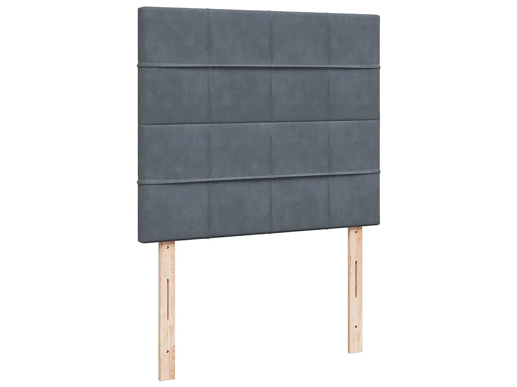Cama box spring con colchón terciopelo gris oscuro 120x200 cm