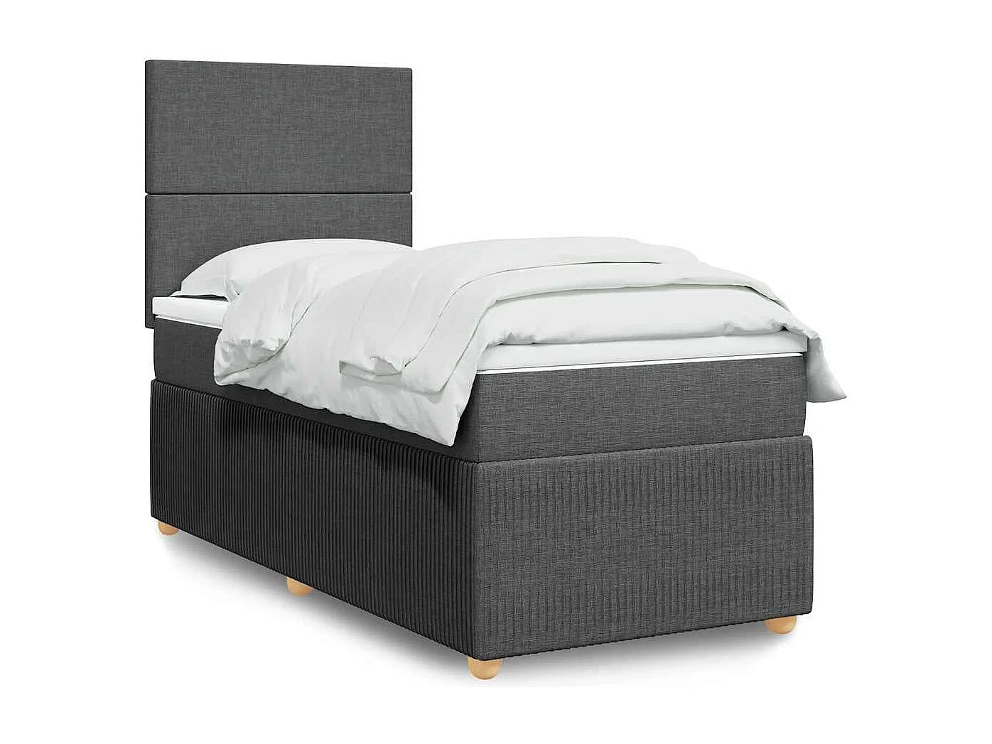 Giroletto a Molle con Materasso Grigio Scuro 90x190 cm Tessuto