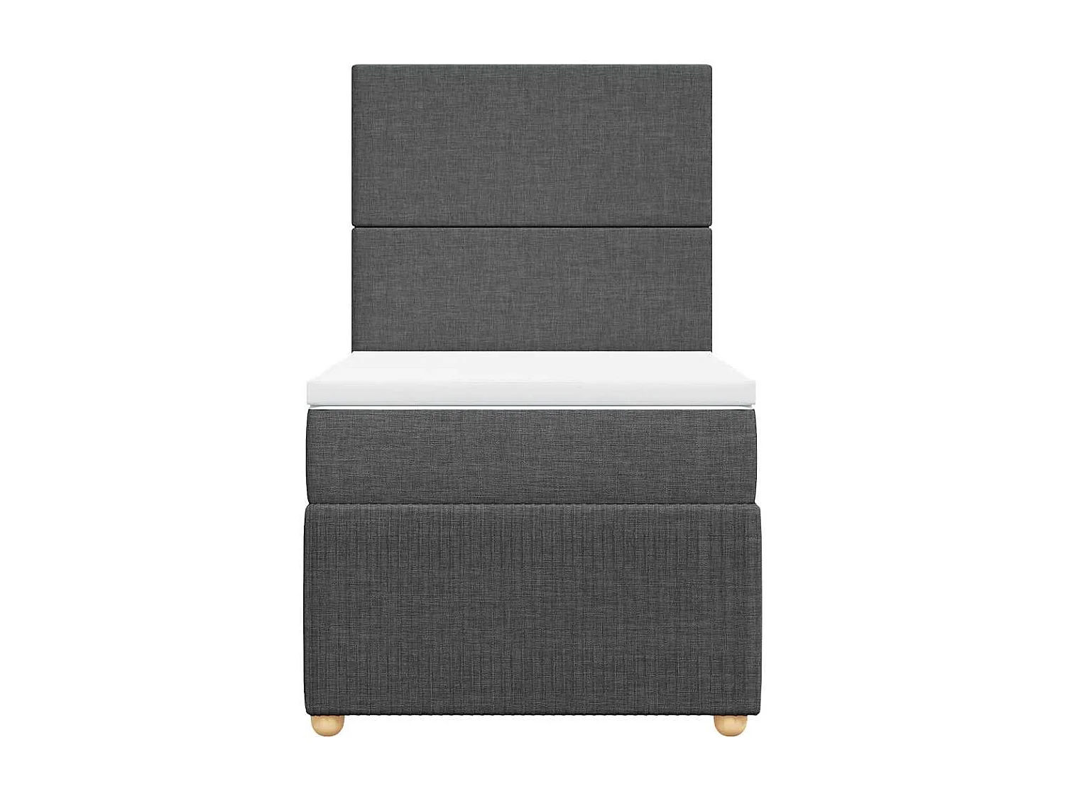 Giroletto a Molle con Materasso Grigio Scuro 90x190 cm Tessuto