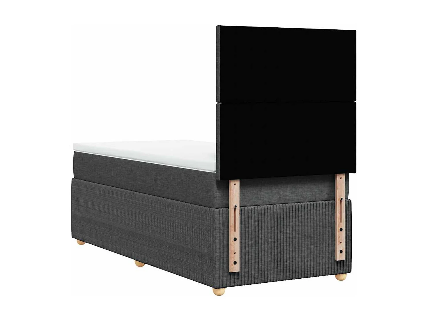 Giroletto a Molle con Materasso Grigio Scuro 90x190 cm Tessuto
