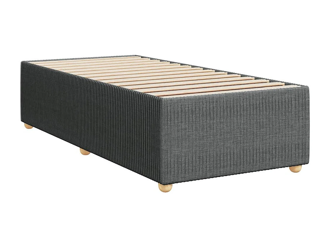 Giroletto a Molle con Materasso Grigio Scuro 90x190 cm Tessuto