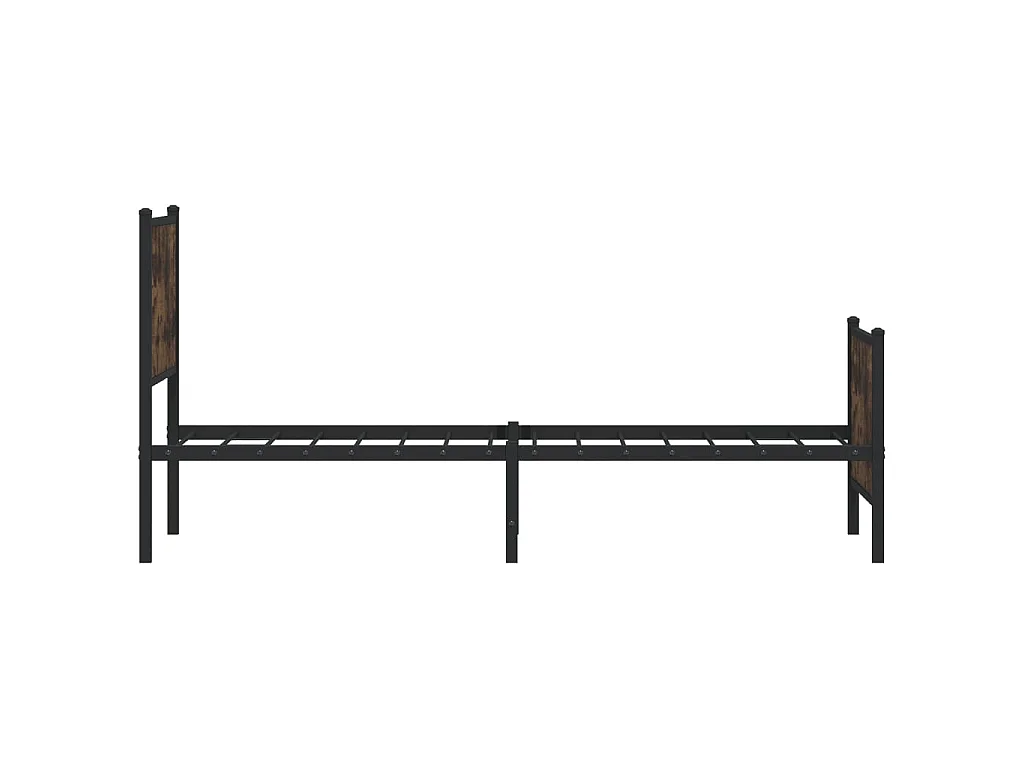 Cadre de lit en métal sans matelas chêne fumé 75x190 cm