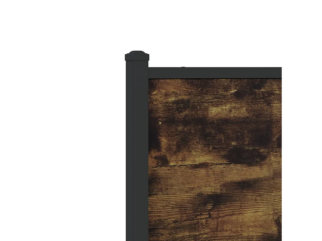 Cadre de lit en métal sans matelas chêne fumé 75x190 cm
