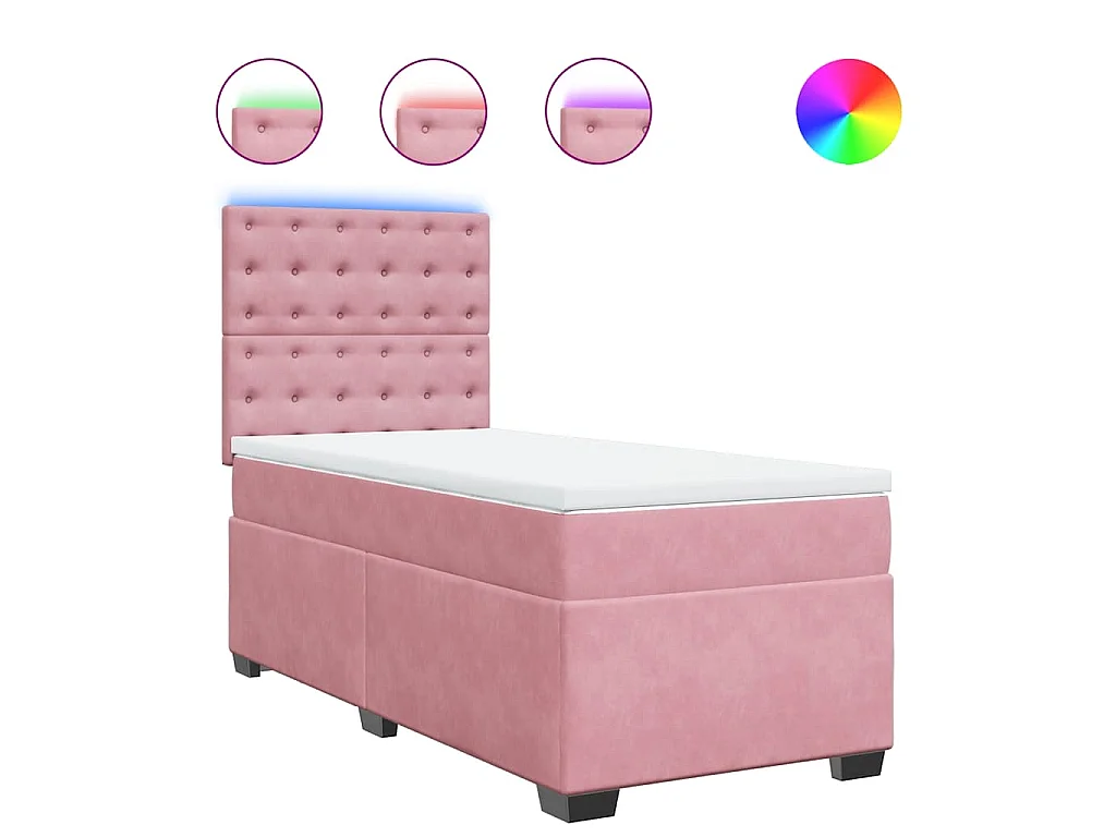 Cama com molas/colchão 80x200 cm veludo rosa