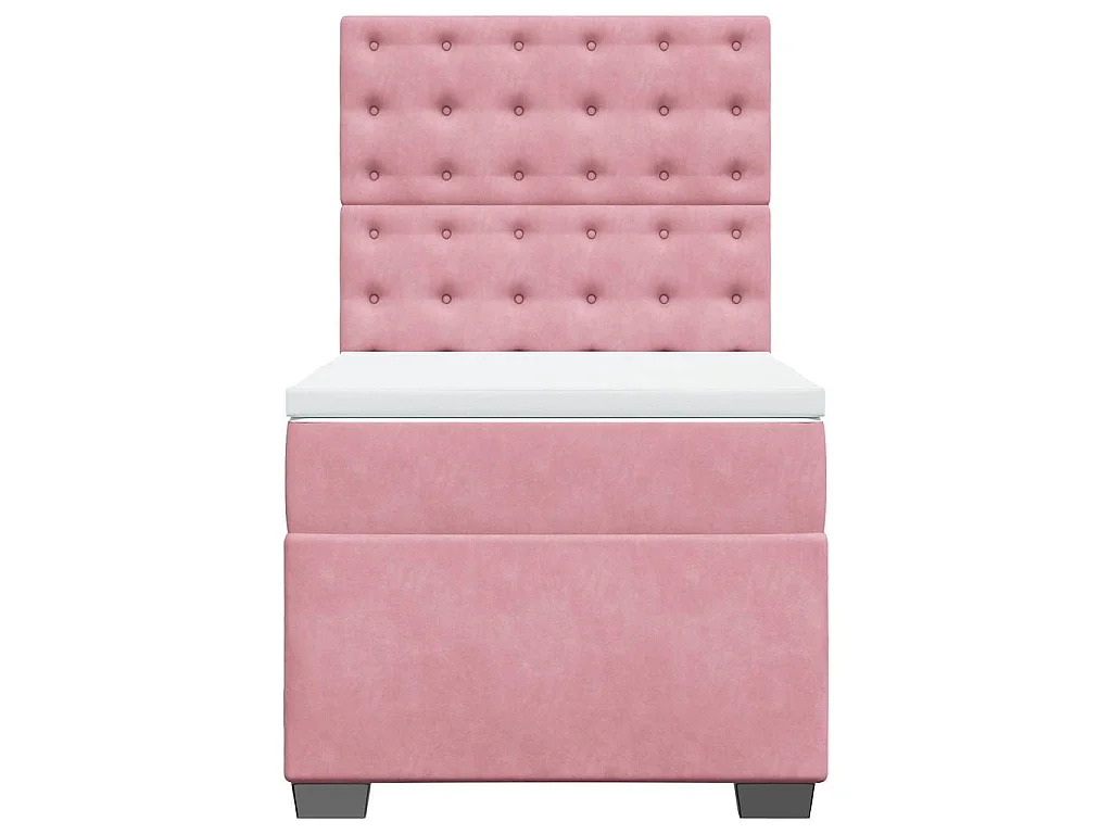 Cama com molas/colchão 80x200 cm veludo rosa