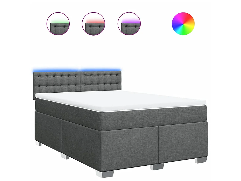 Boxspringbett mit Matratze Dunkelgrau 160x200 cm Stoff