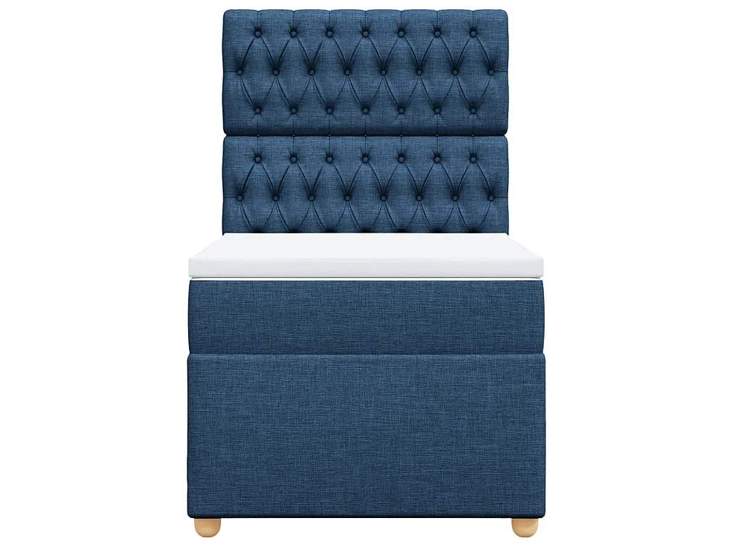 Boxspring met matras stof blauw 80x200 cm