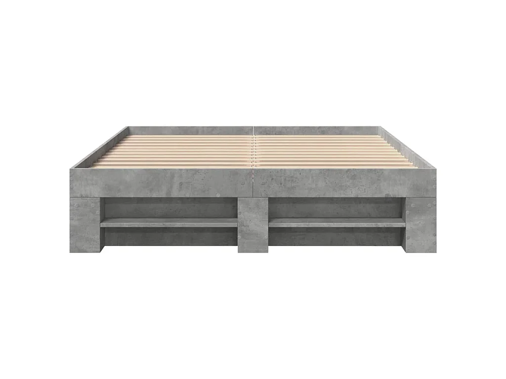 Cadre de lit sans matelas gris béton 120x190 cm bois ingénierie