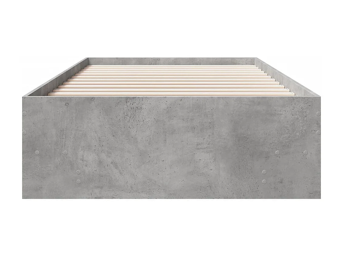 Cadre de lit sans matelas gris béton 75x190cm bois d'ingénierie