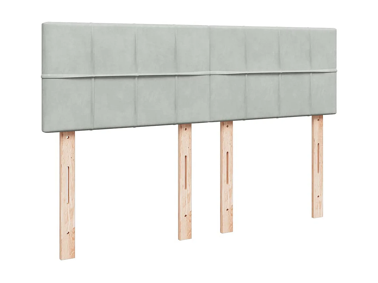 Sommier à lattes de lit et matelas Gris clair 140x190cm Velours