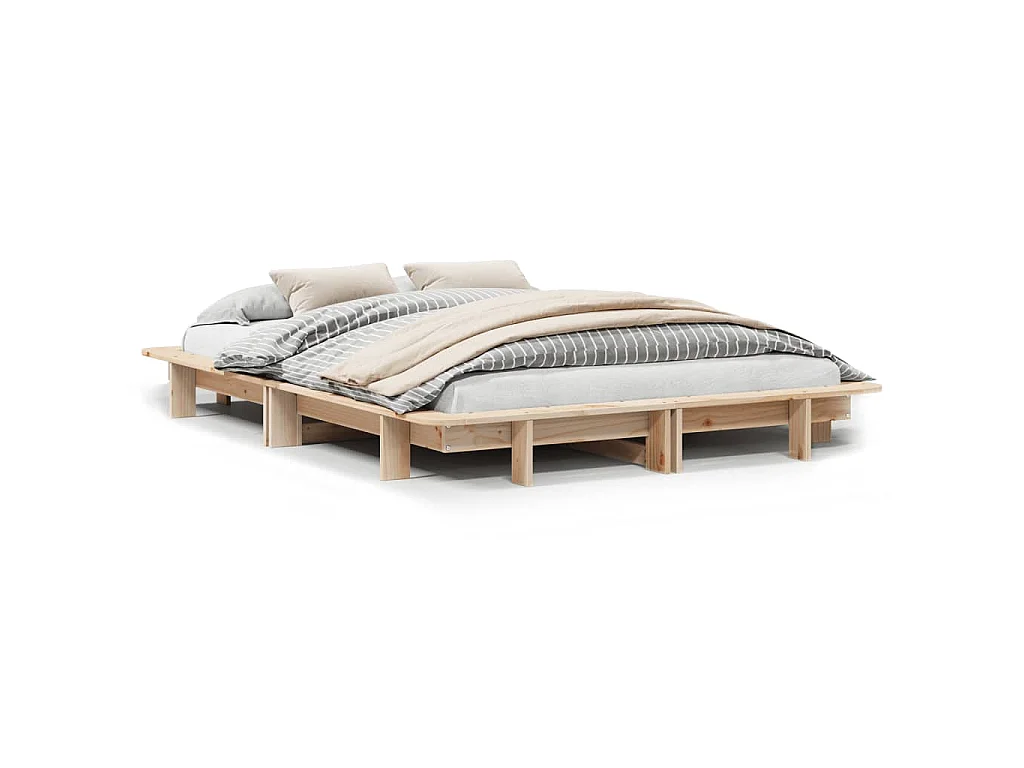 Cadre de lit sans matelas 120x190 cm bois de pin massif