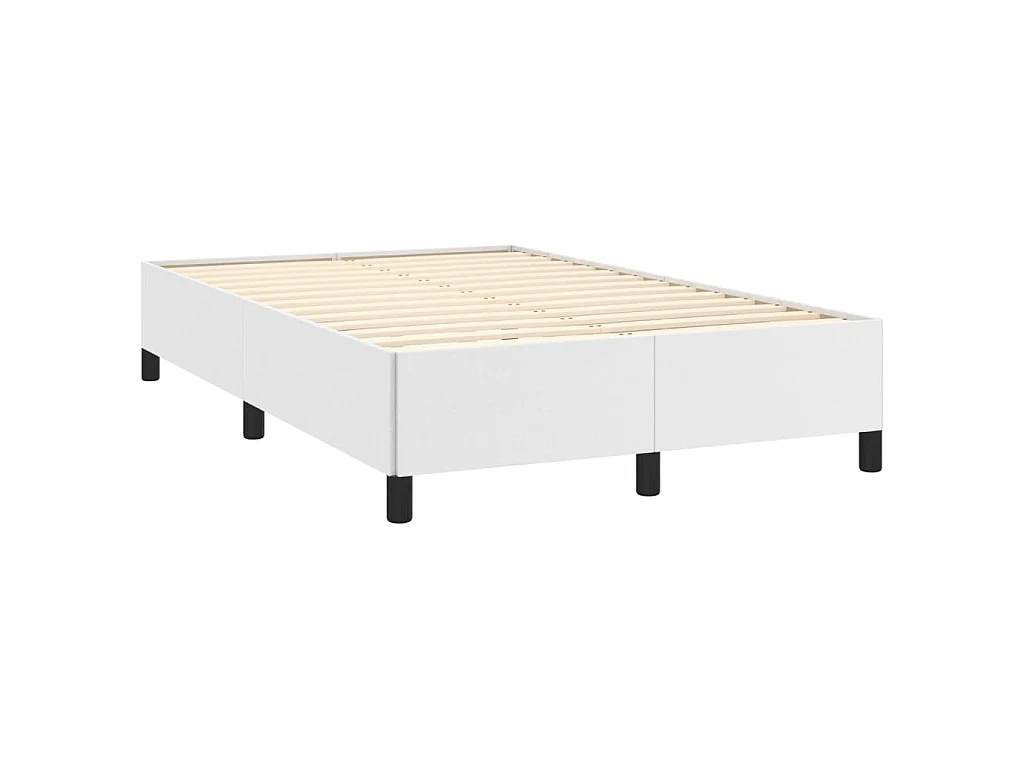 Boxspringbett mit Matratze & LED Weiß 120x190 cm Kunstleder
