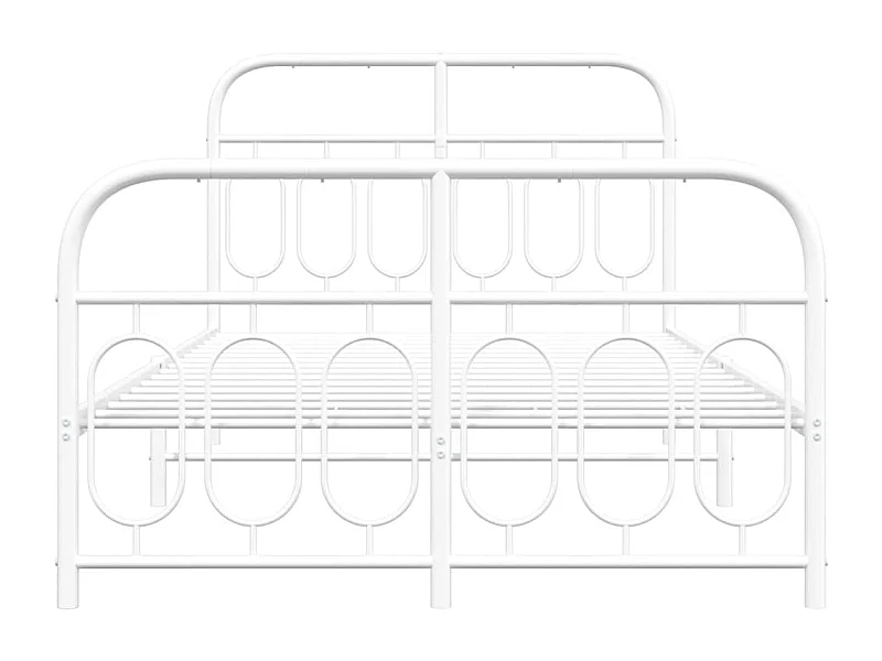 Bettgestell mit Kopf- und Fußteil Metall Weiß 120x200 cm