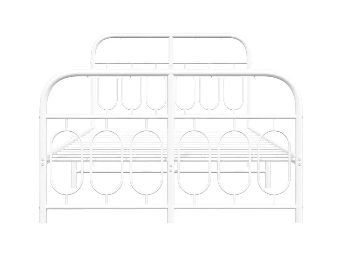 Bedframe met hoofd- en voeteneinde metaal wit 120x200 cm