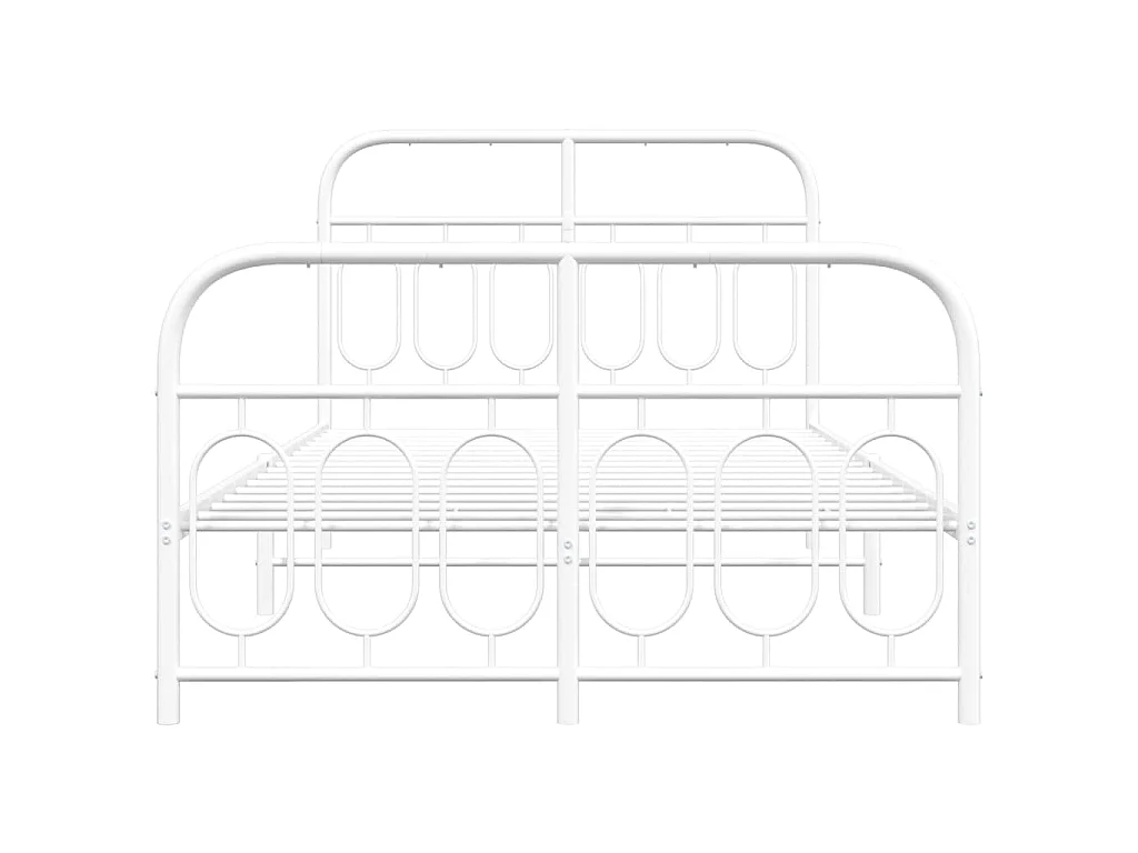 Bedframe met hoofd- en voeteneinde metaal wit 120x200 cm