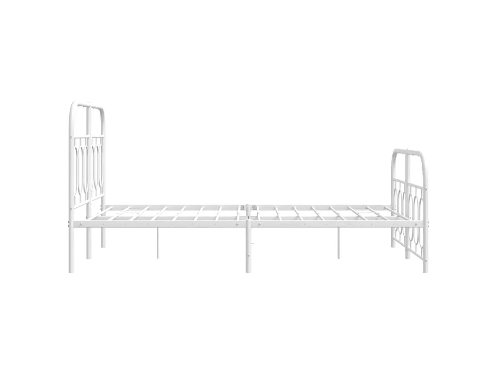 Bedframe met hoofd- en voeteneinde metaal wit 120x200 cm