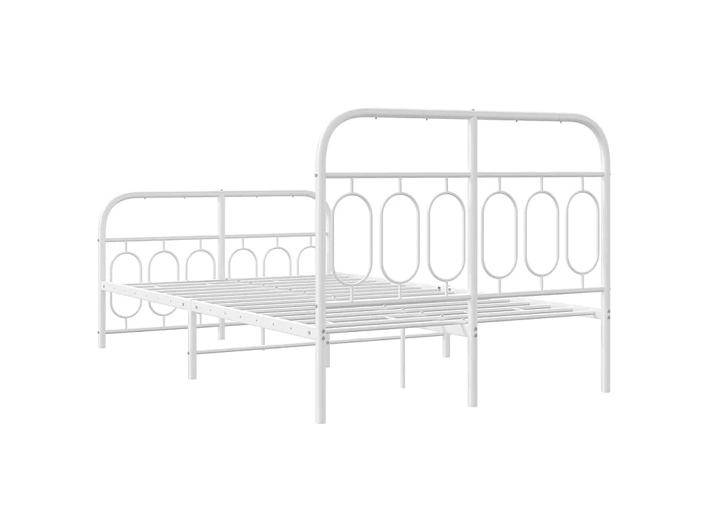 Bedframe met hoofd- en voeteneinde metaal wit 120x200 cm