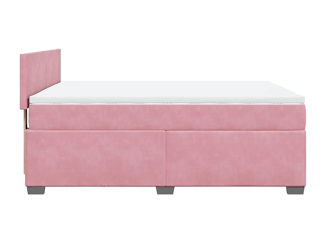 Boxspring met matras fluweel roze 140x190 cm