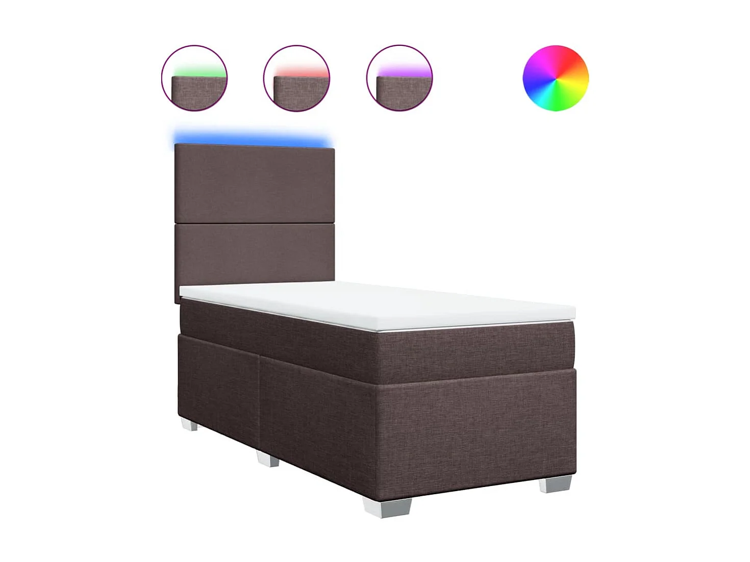 Boxspringbett mit Matratze Dunkelbraun 100x200 cm Stoff